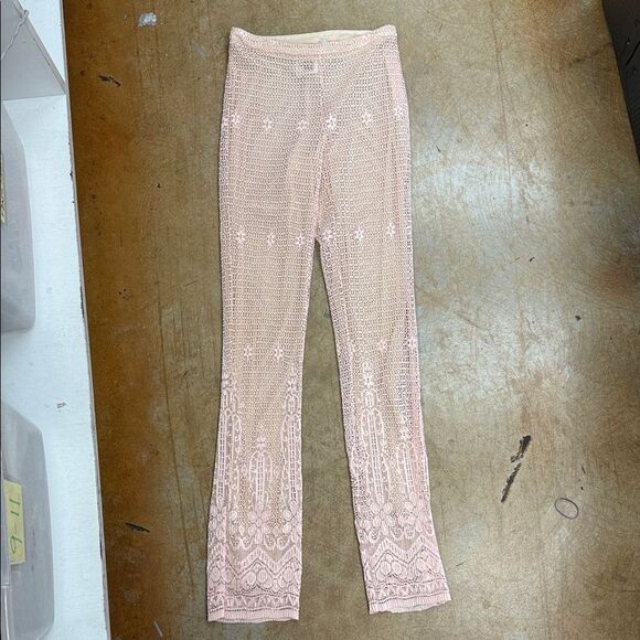 Gianfranco perre XSPink Lace Flare Pants. Good condition - Picture 1 of 10